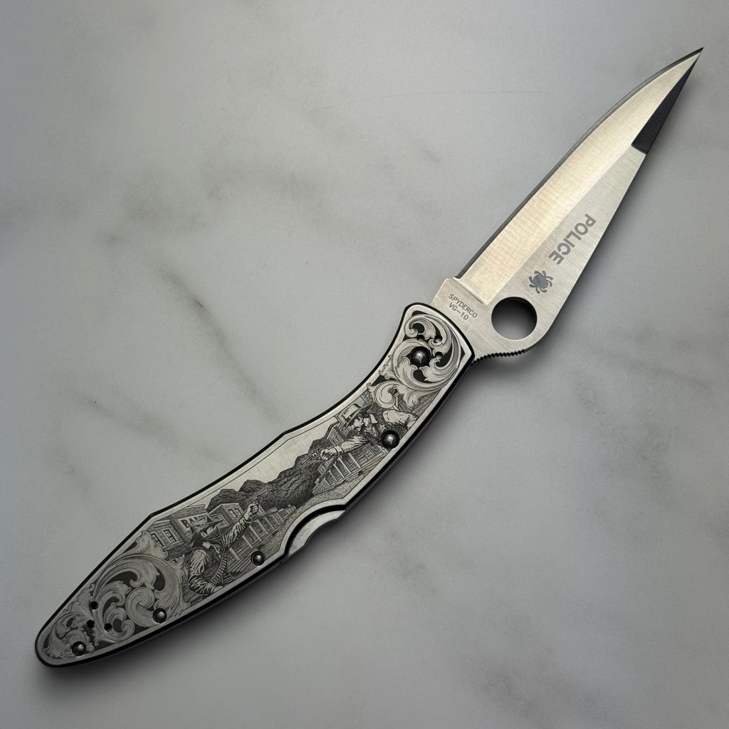 One-of-One Hand Engraved Pocket Knife