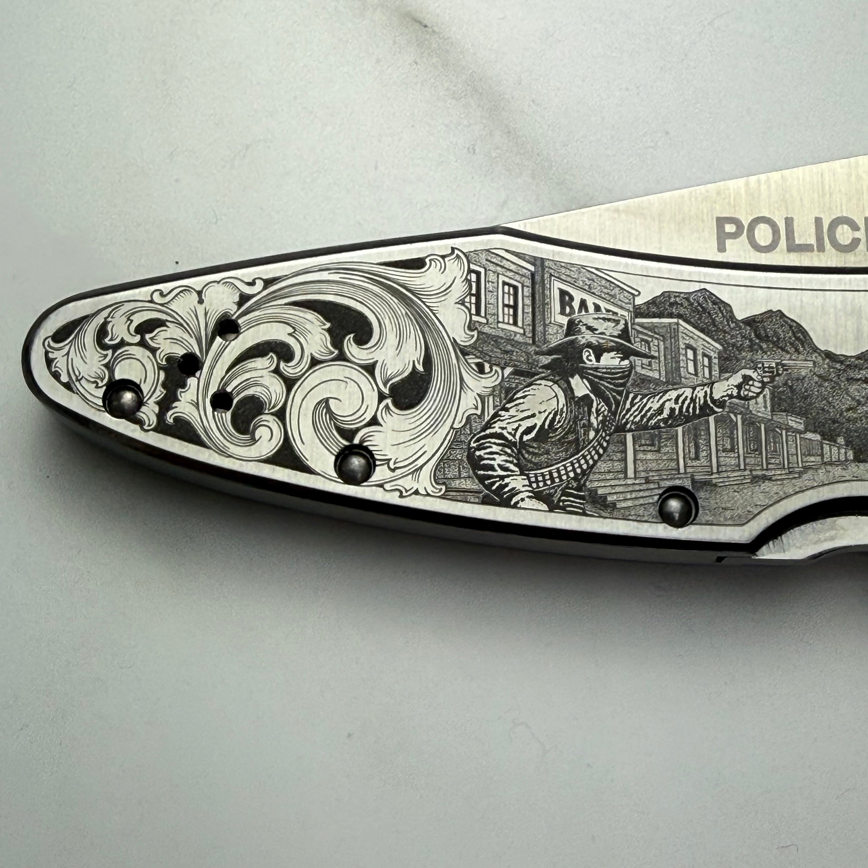 One-of-One Hand Engraved Pocket Knife