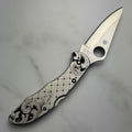 Custom 1-of-1 Hand Engraved Spyderco — Diamond Cut, 24K Gold Inlay & American Scroll No. 2