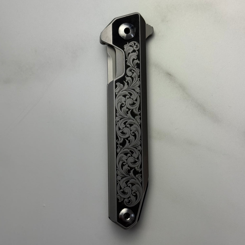 Custom 1-of-1 Hand Engraved SANRENMU — Full Coverage American Scroll with Paint Fill