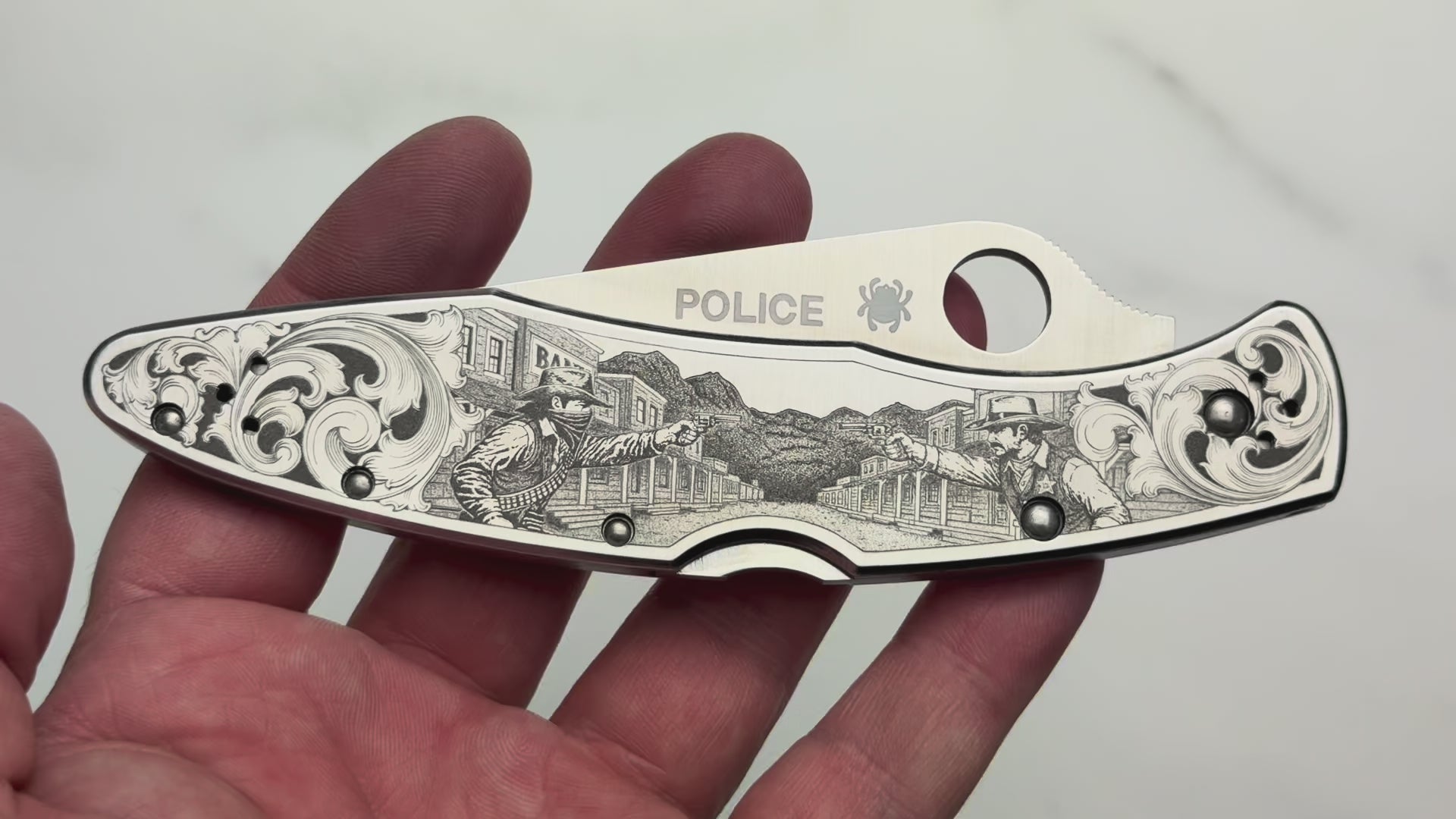 One-of-One Hand Engraved Pocket Knife